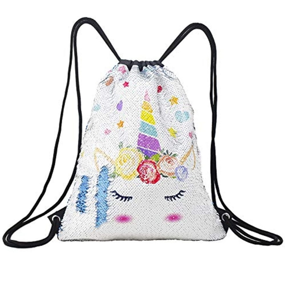 Unicorn Drawstring Sequin Backpack